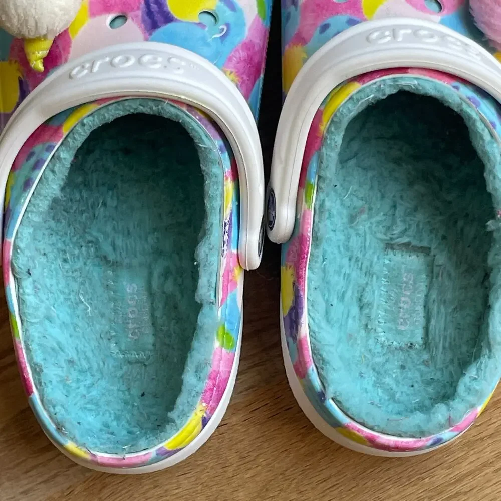 Crocs Disney Pixar Fluffy Festival Clogs M9 W11 Toy Story Unicorn Lined